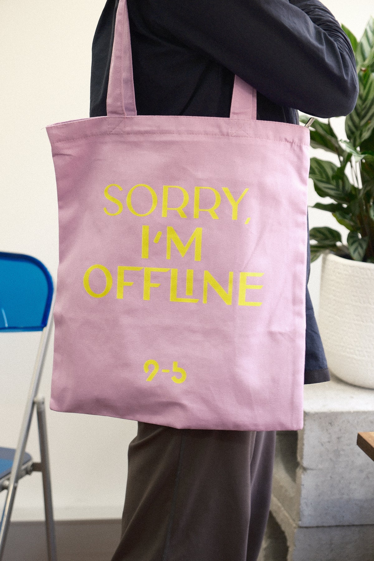 9to5 Studios_9to5 Studios Slogan Tote Bag