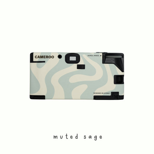 9to5studios Cameroo Disposable 35mm Film Camera Wavy - Muted Sage