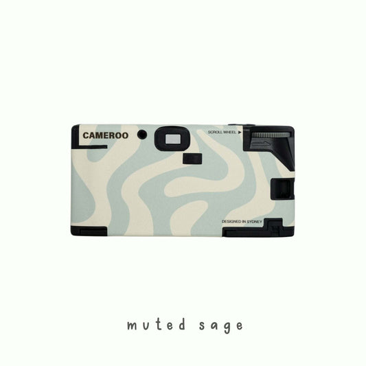 9to5studios Cameroo Disposable 35mm Film Camera Wavy - Muted Sage