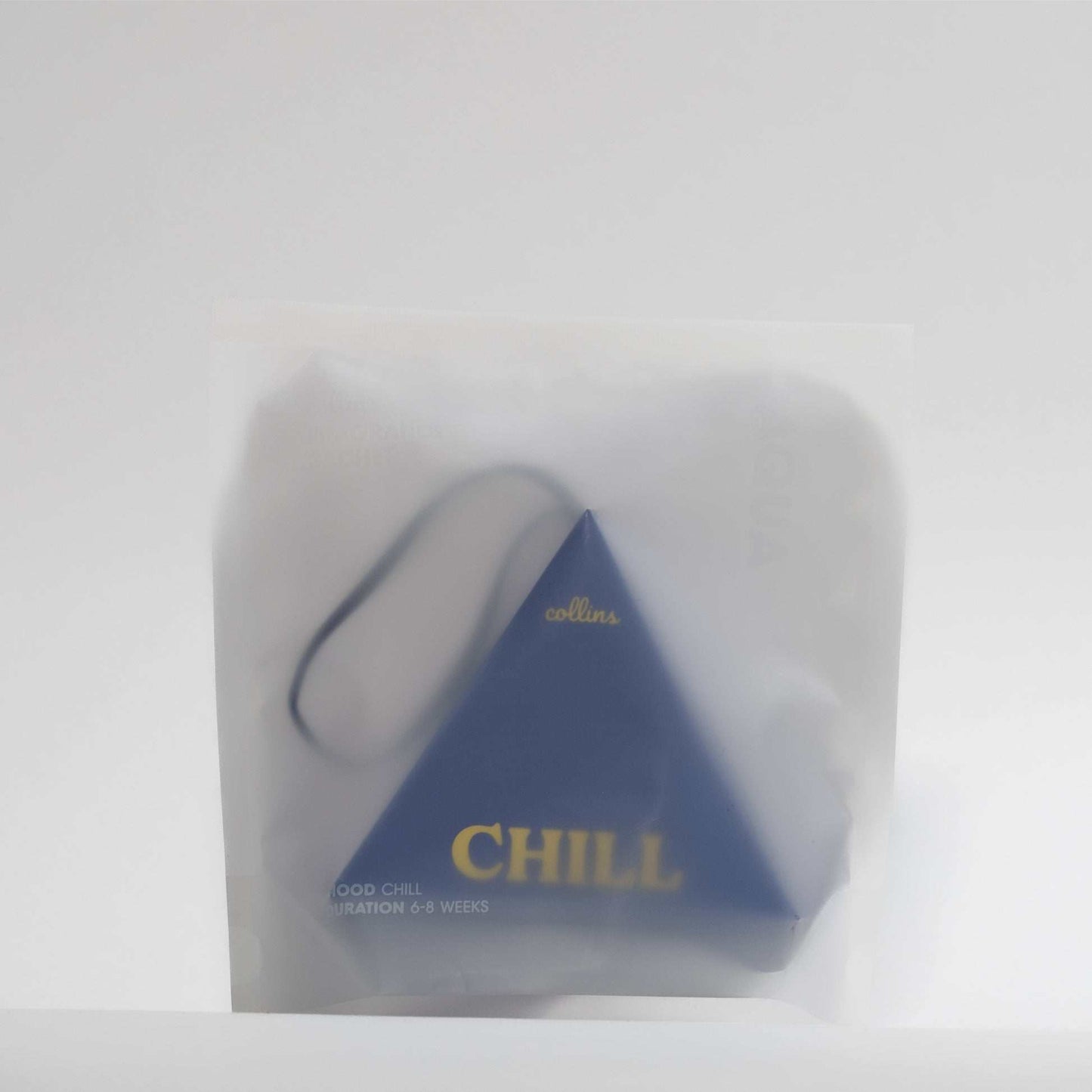 Collins Fragrance Sachet Chill car diffuser with pear, sea water, musk, and honey scent
