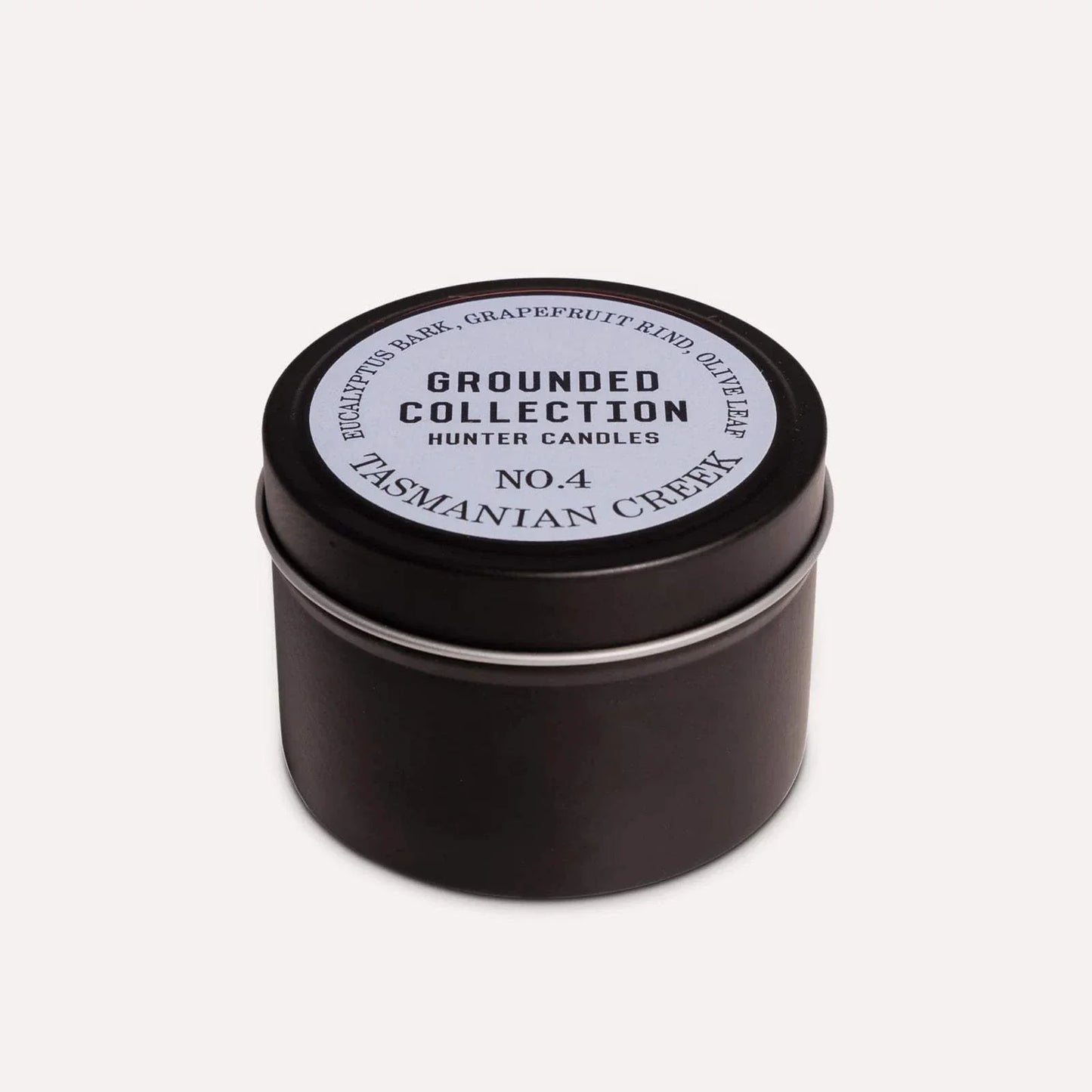 Hunter Candles NO.4 Tasmanian Creek soy wax candle with eucalyptus bark and grapefruit rind scent