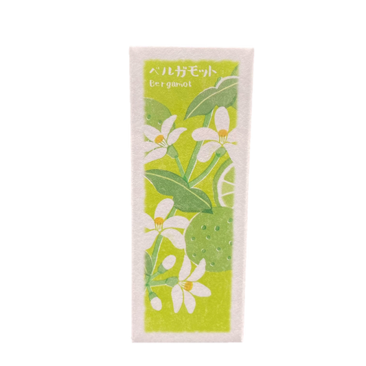 Kousaido Bergamot Incense sticks with citrus floral scent and aluminum holder