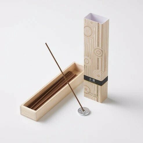 Kousaido Hyakurakko Sandalwood Incense sticks with holder, elegant natural sandalwood fragrance from Japan