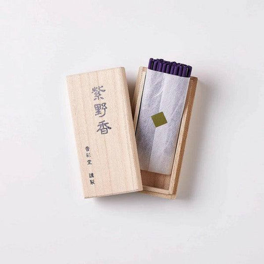 Kousaido Sunset of Murasaki Incense 30 sticks with sandalwood, tuberose, and jasmine fragrance inspired by Kyoto's purple dusk fields