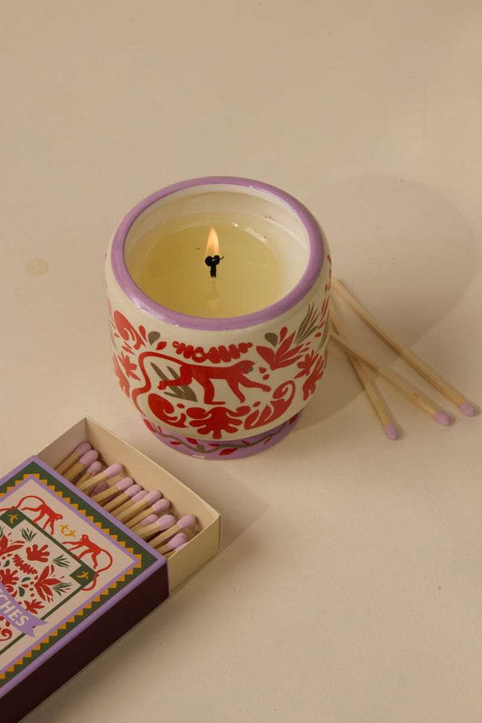 Paddywax A Dopo Jungle candle with coconut and amber scent in decorative packaging