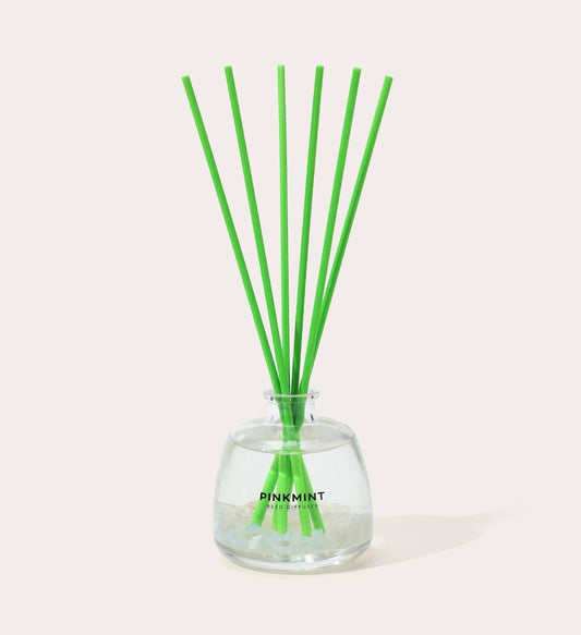 Pinkmint Candle Blooming Solo Reed Diffuser 200ml with crystal infusion and mandarin basil scent