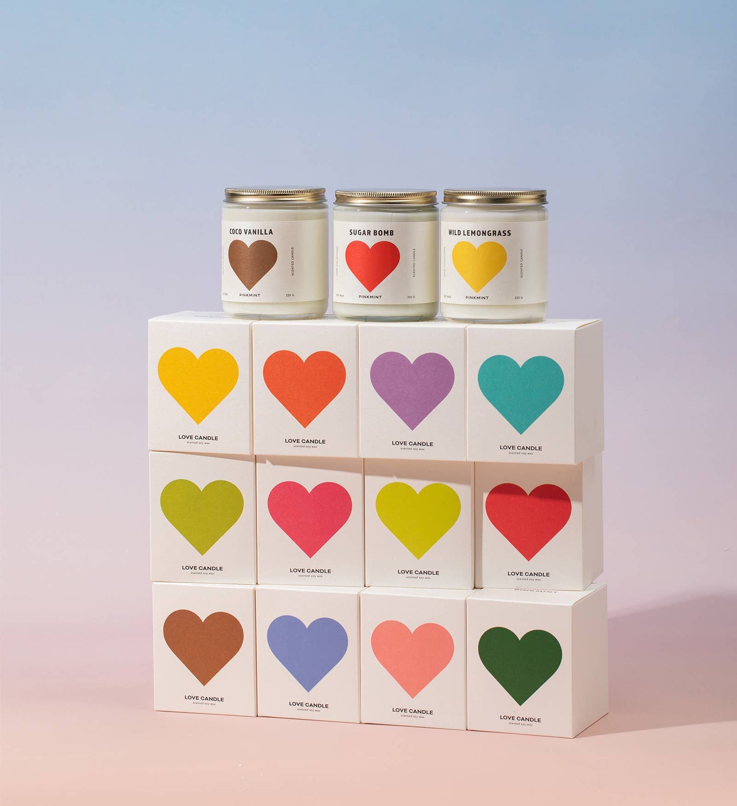 Pinkmint Candle Love Potion soy candle with rosewood and floral scents, hand-poured in Australia