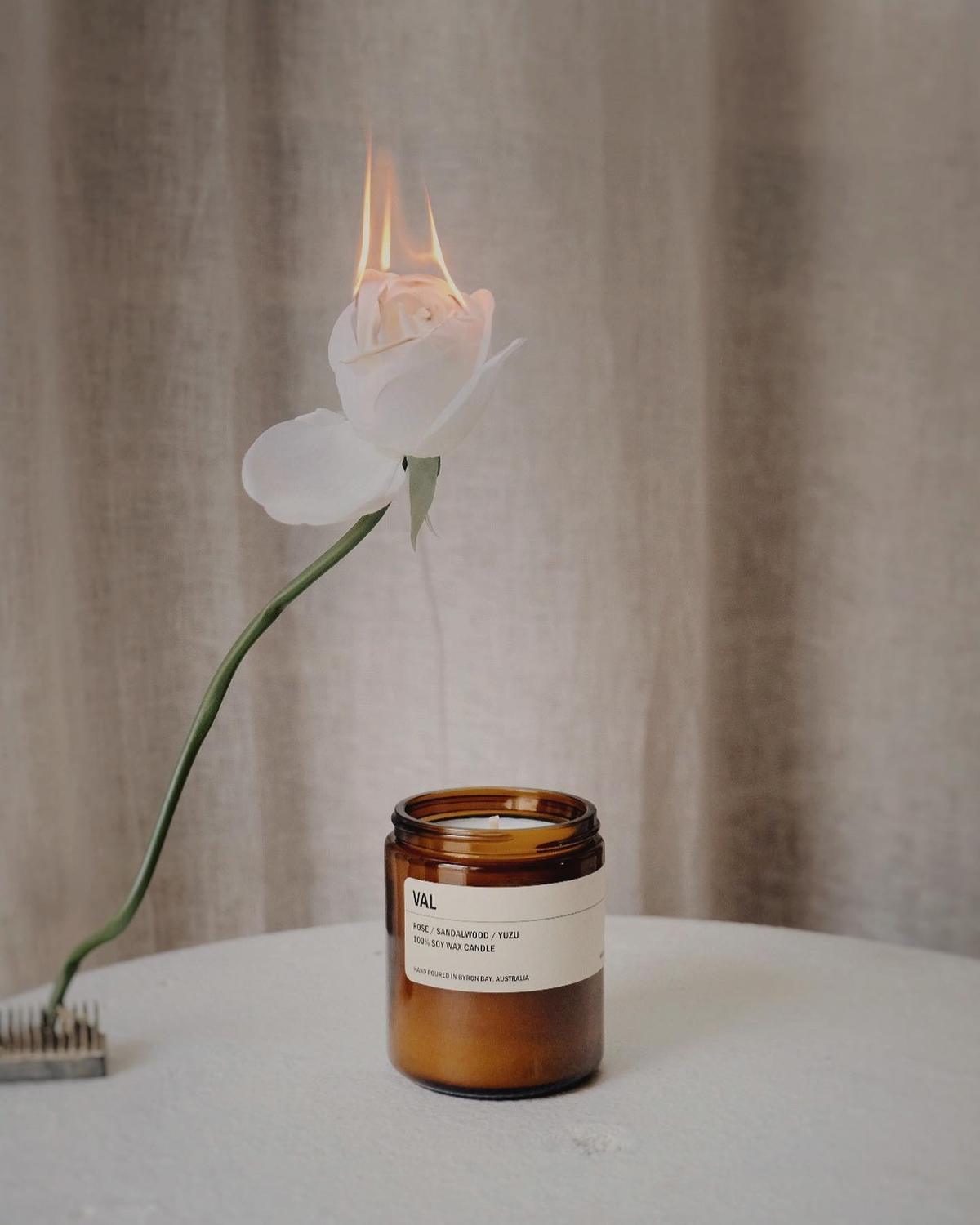 9to5 Studios_Posie Candle VAL: Rose / Sandalwood / Yuzu_Australian soy wax candles