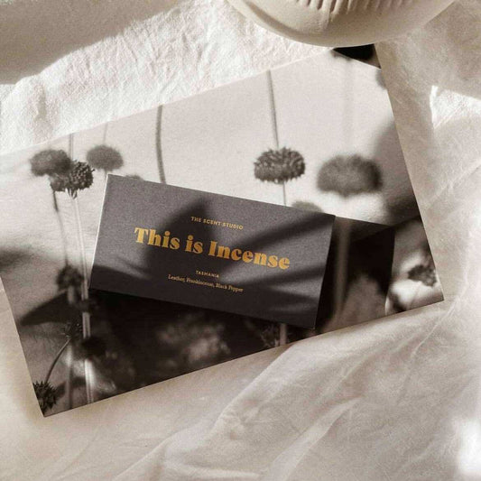 Gentle Habits This Is Incense Tasmania leather frankincense aromatic incense sticks burning outdoors