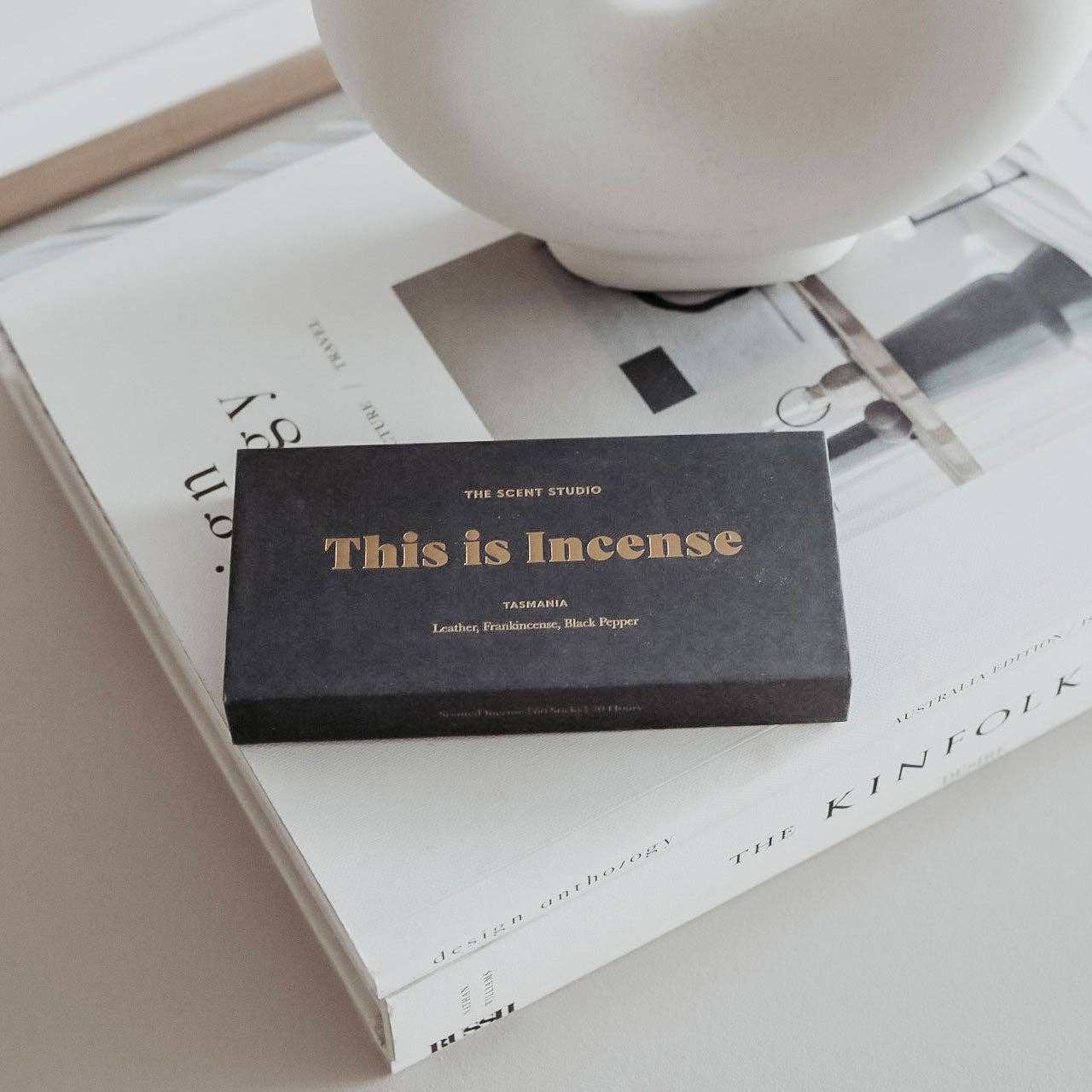 Gentle Habits This Is Incense Tasmania with leather and frankincense scent sticks