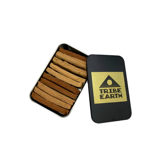 Tribe Earth Mini Sampler Tin with 10 Australian Native incense tiles including Bushwalk and Dreamtime in a portable tin