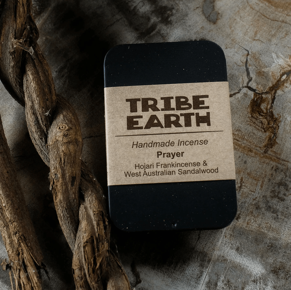 Tribe Earth PRAYER Cones handmade sandalwood and frankincense incense cones with natural plant materials