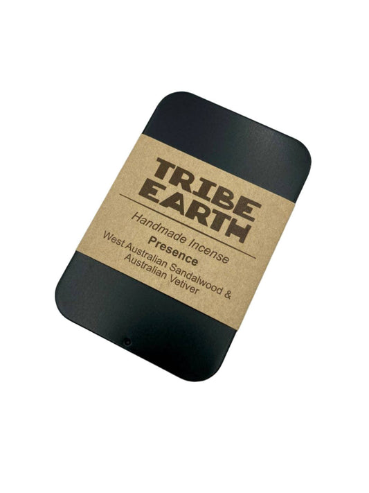 Tribe Earth PRESENCE Cones sandalwood and vetiver handmade incense cones packaging