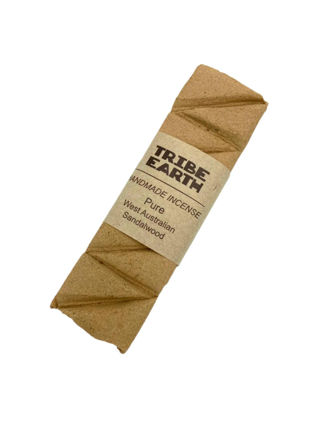 Tribe Earth PURE Sandalwood handmade incense plank made from Western Australian sandalwood with 20-30 minutes burn time