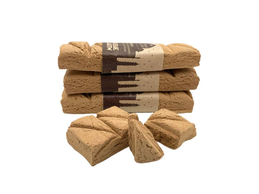 Tribe Earth Realm-Temple Blend handmade sandalwood, dragon's blood, and amber incense plank burning in dish