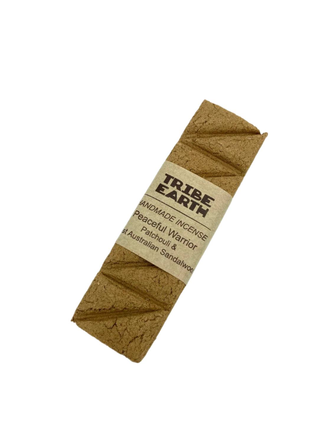 Tribe Earth Incense Peaceful Warrior handmade sandalwood and patchouli incense plank
