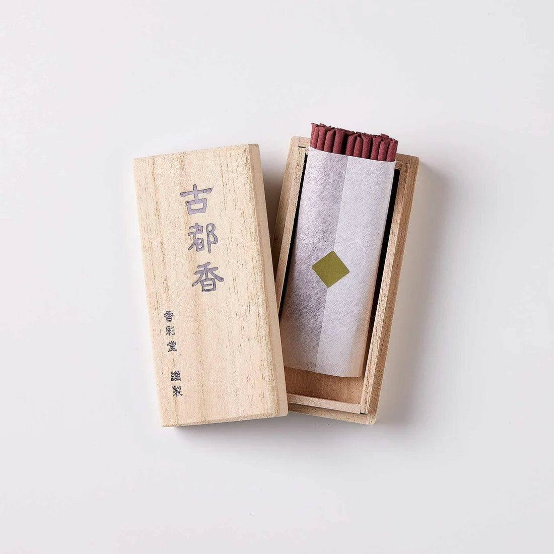 Kousaido Koto-ka Incense 30 sticks in paulownia wood box with warm sweet fragrance
