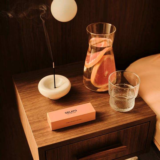 Gentle Habits GELATO incense sticks with sweet orange, vanilla, coconut, sandalwood, made in Australia, 50 sticks, 25-30 min burn time
