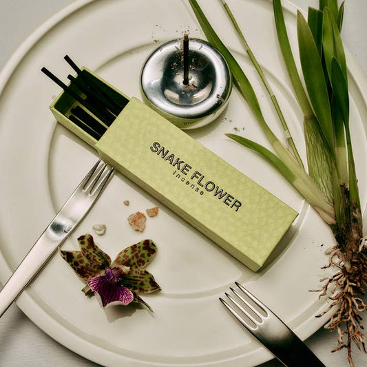 Gentle Habits SNAKE FLOWER incense sticks with frankincense, ylang ylang, and amber scent, made in Australia