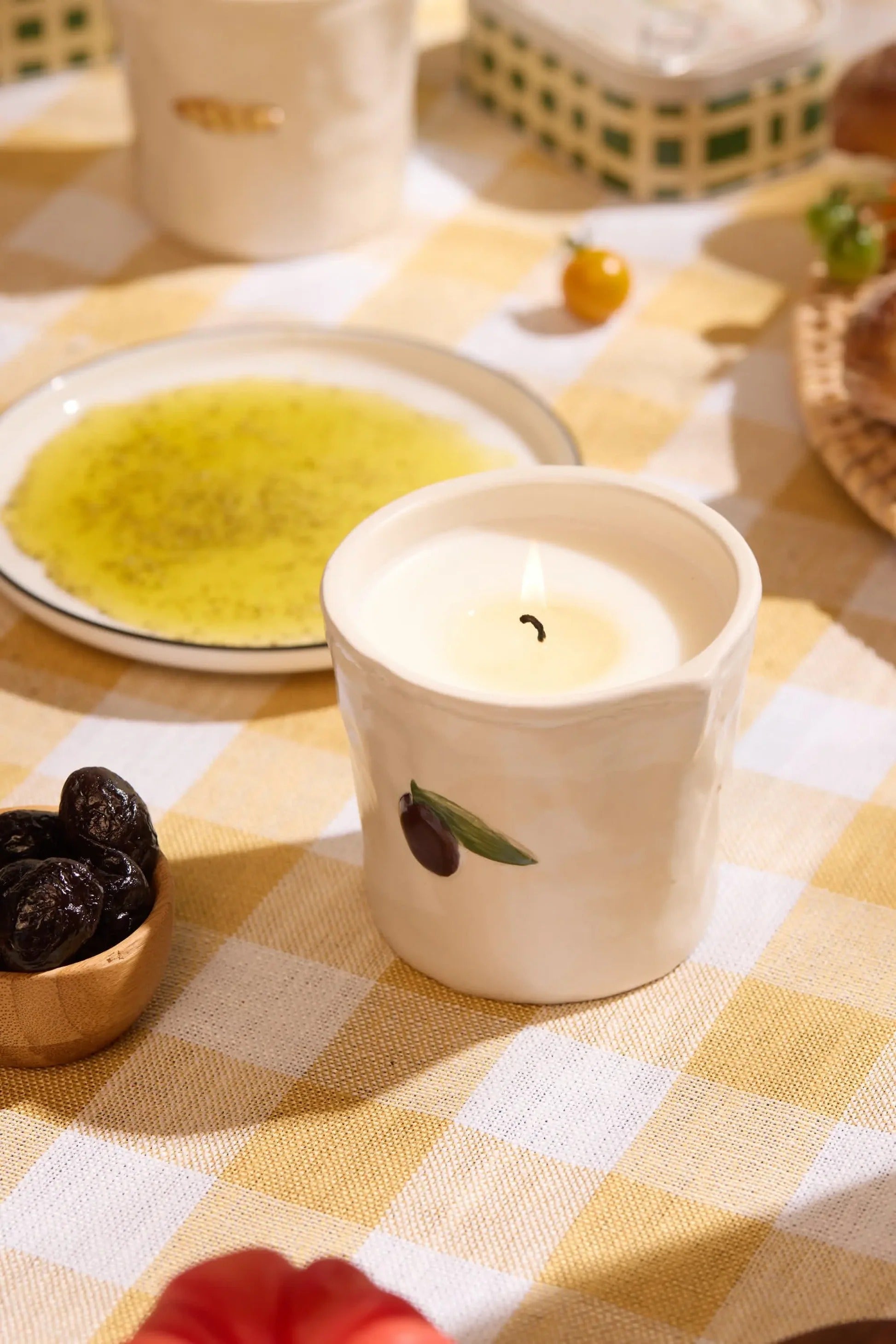 9to5 Studios_Paddywax Bistro Olive Embossed Ceramic Candle - Fig & Olive Boxed