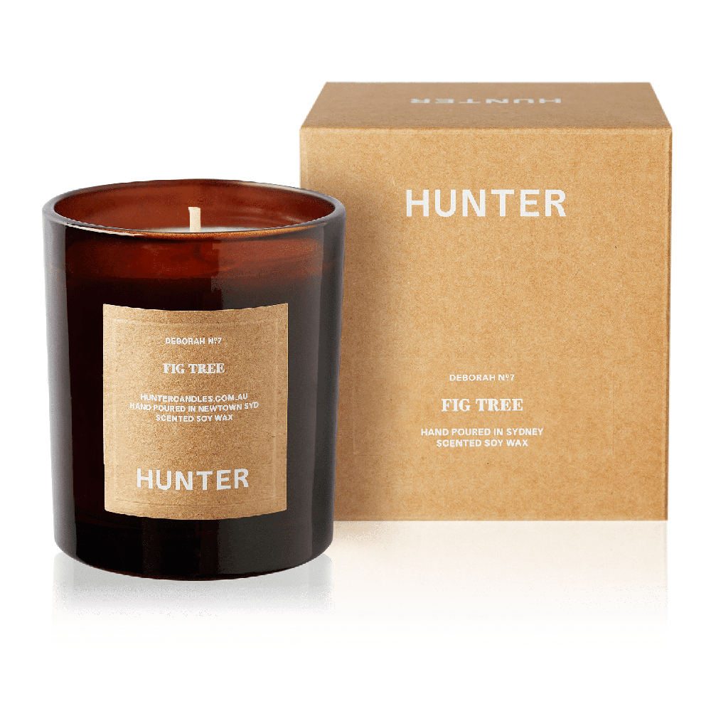 Hunter Candles DEBORAH soy wax candle with fig tree and white lily scent
