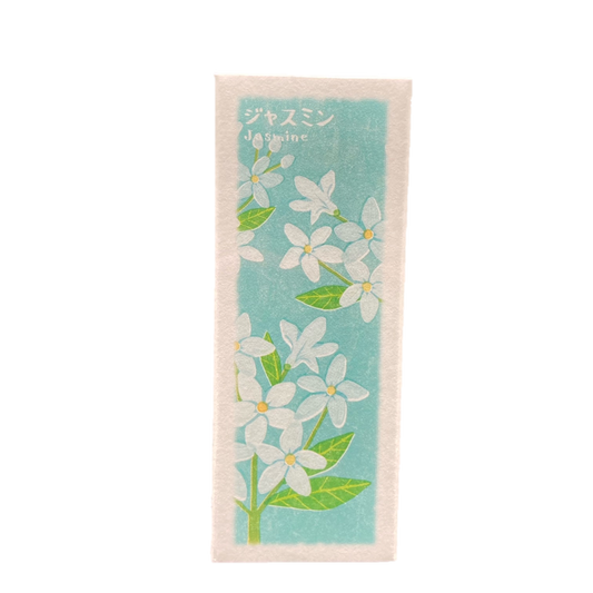 Kousaido Jasmine Incense sticks with aluminium holder, rich jasmine scent, 15-20 min burn time