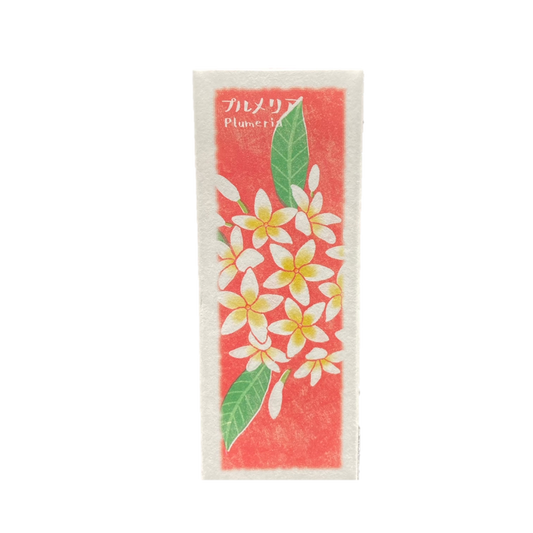 Kousaido Plumeria Incense sticks and aluminium holder with tropical plumeria scent