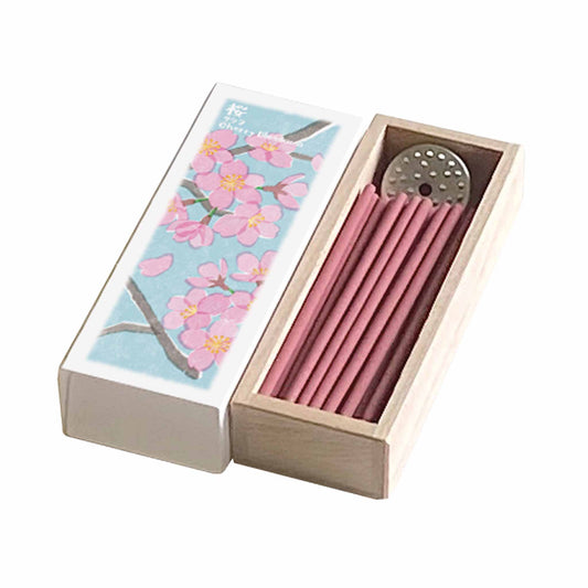Kousaido Cherry Blossom Incense sticks with aluminium holder and delicate floral fragrance