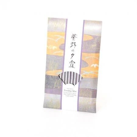 Kousaido Sunset of Murasaki Incense sticks with sandalwood, tuberose, and jasmine fragrance inspired by Kyoto's purple dusk haze