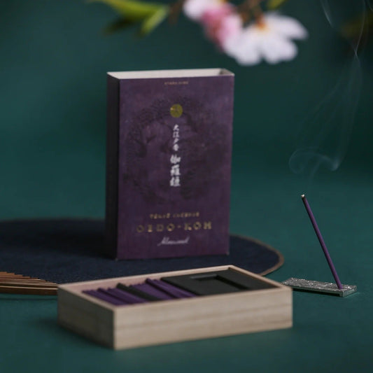 Nippon Kodo Oedo-Koh Aloeswood incense set with 60 sticks and incense holder in wooden box