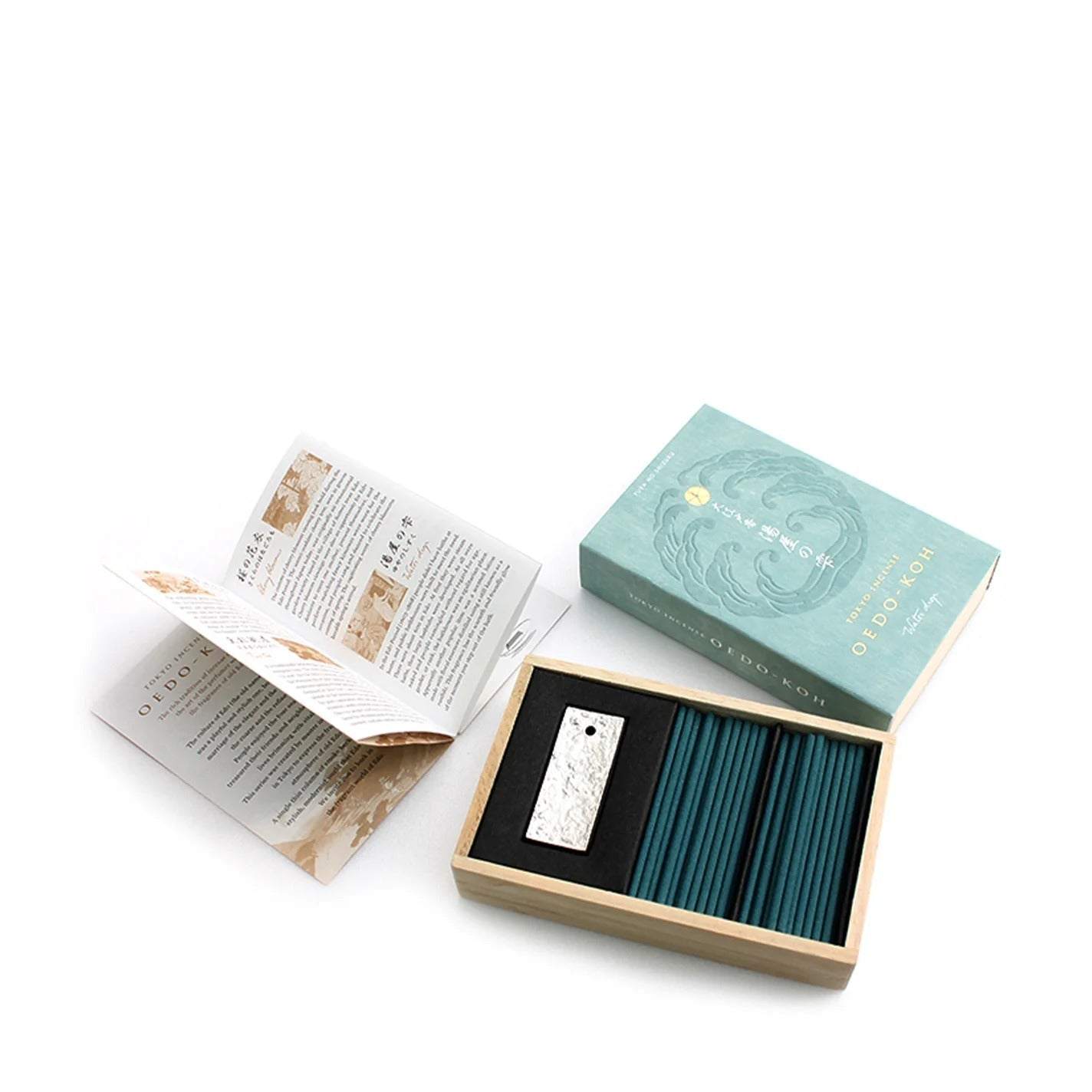 Nippon Kodo Oedo-Koh Water Drop incense sticks with wooden box and holder