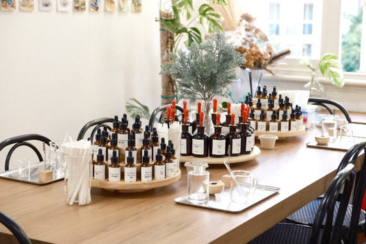 Fragrance workshops Sydney in Haymarket with reed diffuser and crystal stone diffuser options