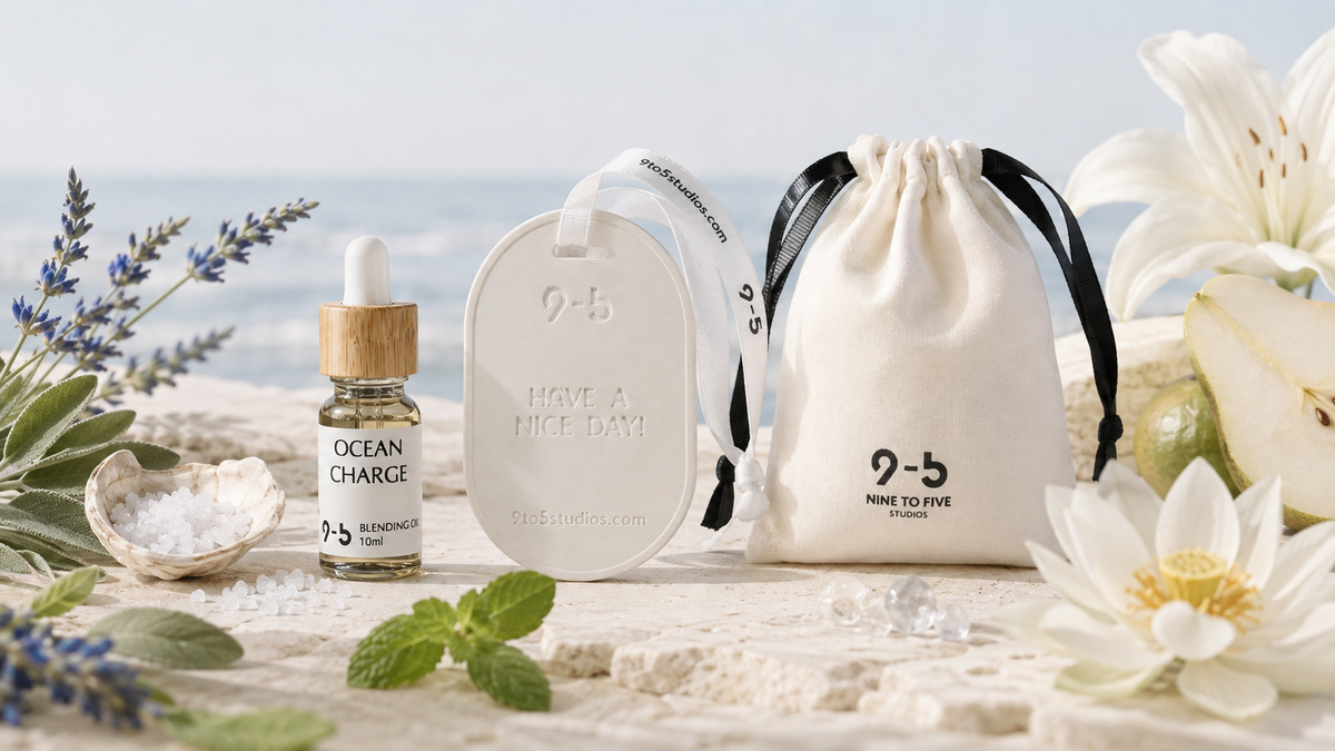 Ocean Charge coastal fragrance by 9TO5 SCENTS with sea salt, blue sage and white musk