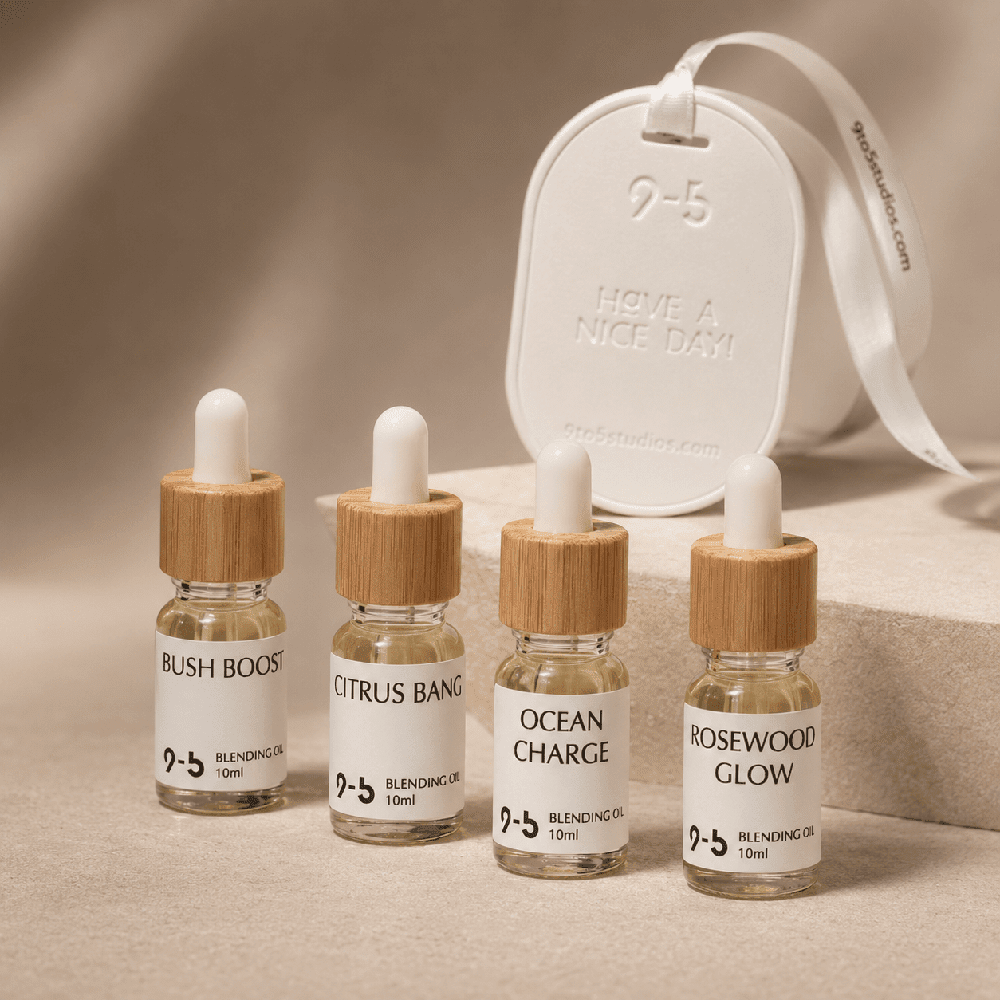 Ocean Charge 9-5 Blending Oil 10ml with bamboo cap and ceramic diffuser
