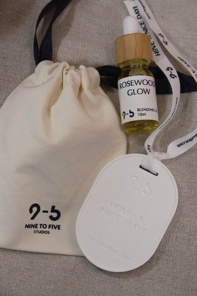 Rosewood Glow and other scents in pouches from 9to5 Studios