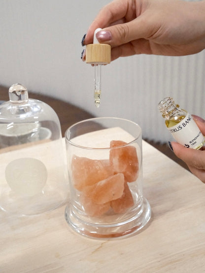 9to5 Studios Citrus Bang Himalayan salt diffuser being filled with oil