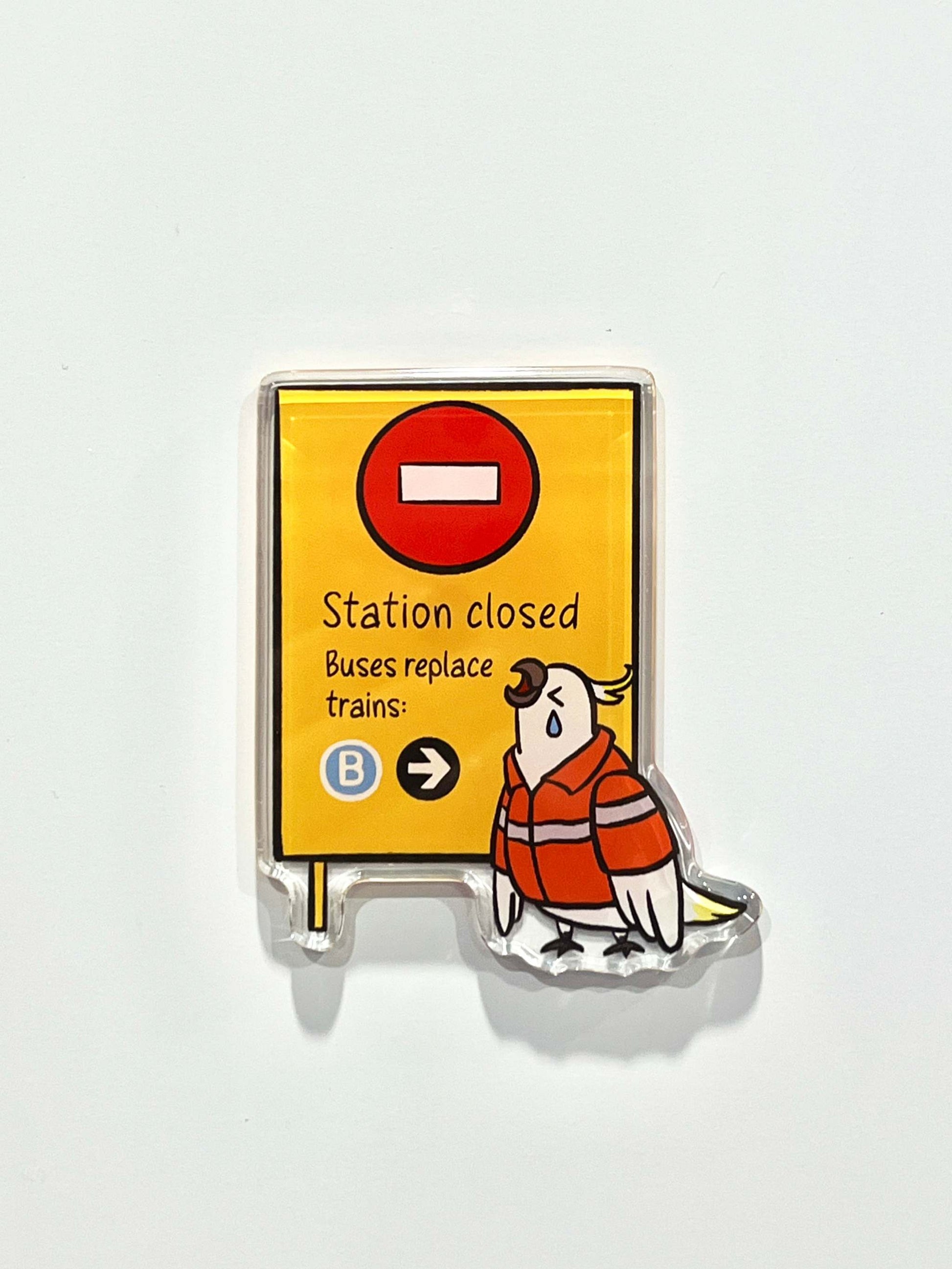 Close-up of +61 Studio Station Closed premium optical acrylic magnet design