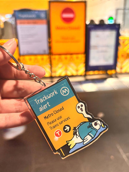 +61 Studio Metro trackwork alert cockatoo acrylic keychain