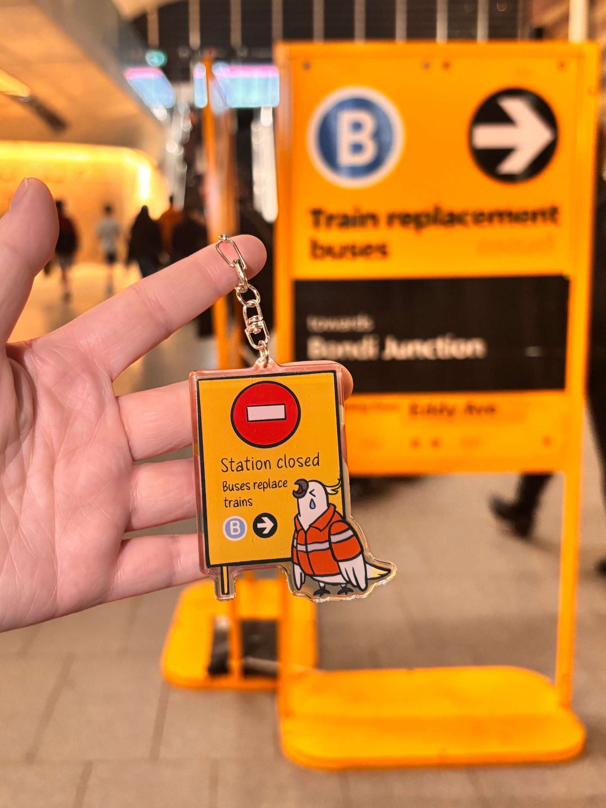 +61 Studio Train station closed cockatoo acrylic keychain