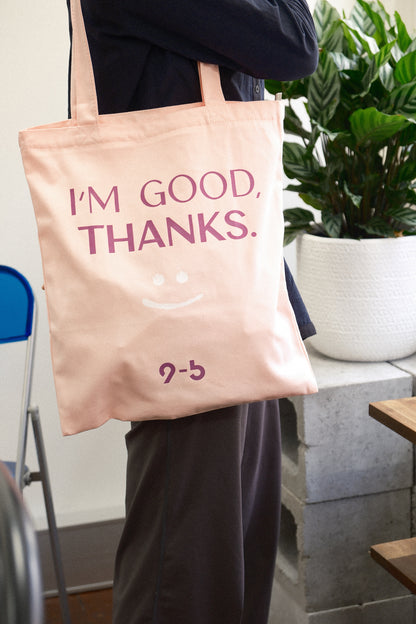 9to5 Studios_9to5 Studios Slogan Tote Bag