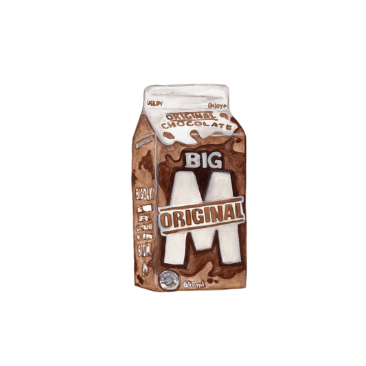 Big Bite Studios chocolate milk carton magnet illustration