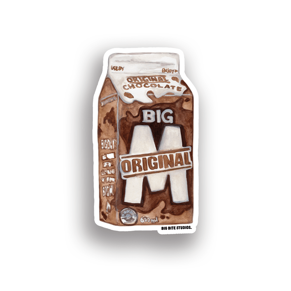 Die-cut Big Bite Studios chocolate milk fridge magnet