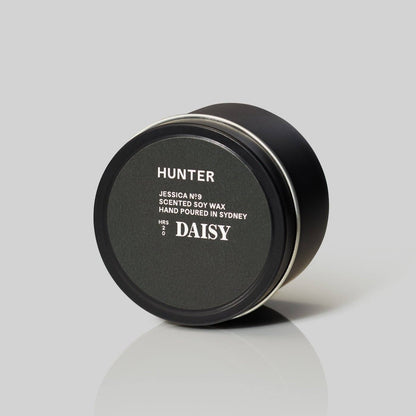 Hunter Candles Jessica Daisy scented soy wax candle in black tin