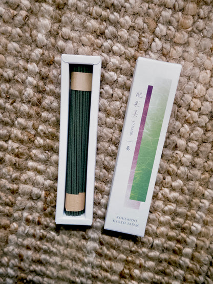 Open Kousaido Aoi incense sticks with paper band at 9to5 Studios
