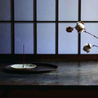 Kousaido Ihana-denshin Collection gift box with 12 floral incense fragrances and holder