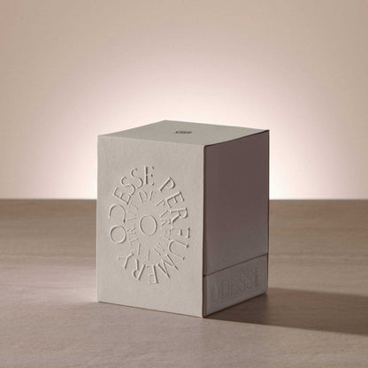 9to5 Studios Odesse Crème Skin embossed packaging box tactile detail
