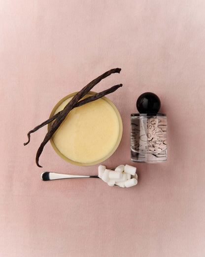 9to5 Studios Odesse Crème Skin fragrance styled with vanilla pods and marshmallows