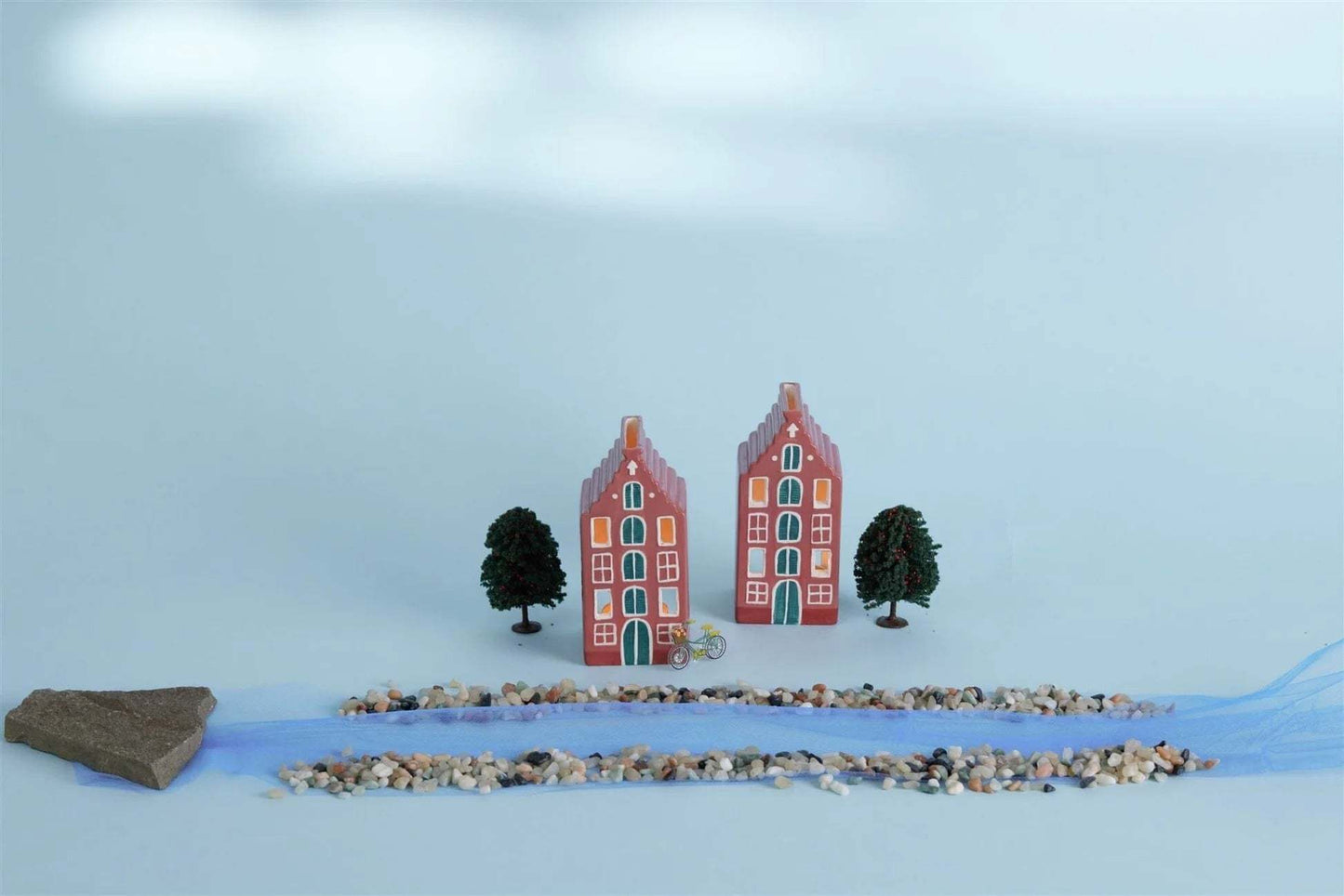 Paddywax Amsterdam House ceramic incense and tea light holder inspired by Amsterdam canal houses with Palo Santo fragrance