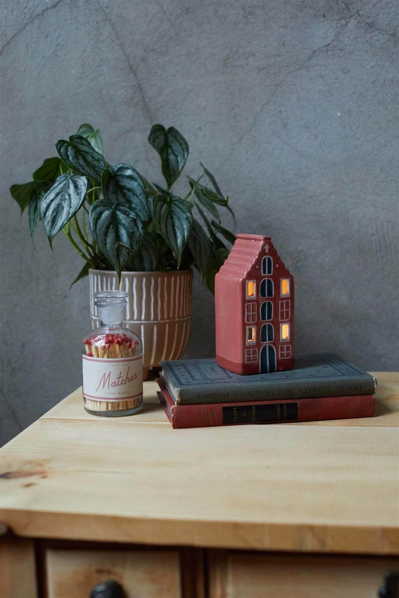 Paddywax Amsterdam House ceramic incense and tea light holder inspired by Dutch canal houses with Palo Santo fragrance