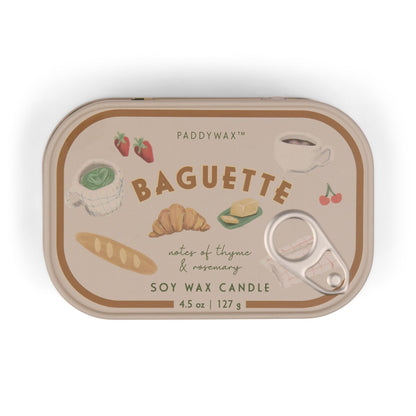 9to5 Studios_Paddywax Bistro 4.5oz/127g French Baguette Printed Tin Candle - Rosemary Thyme